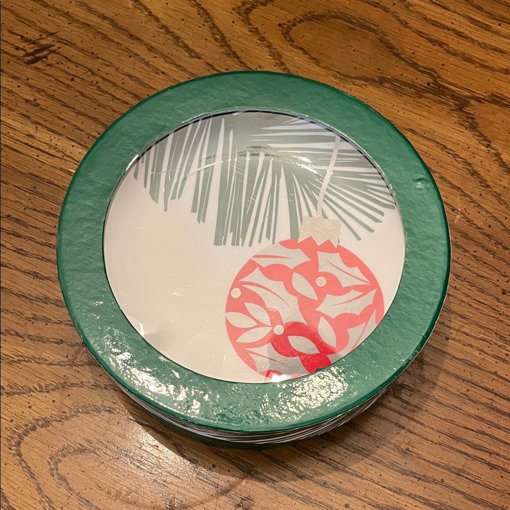Crate & Barrel Festive Ornament Plates,‎ set of 4